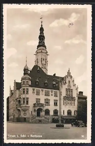 AK Jauer i. Schl., Blick aufs Rathaus