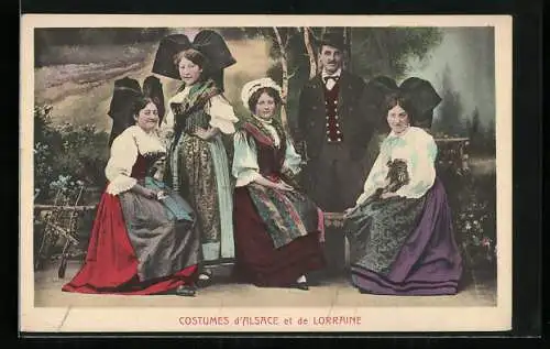 AK Costumes d`Alsace et de Lorraine