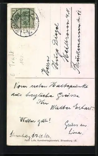 AK Elsässerin in Tracht mit Halskette