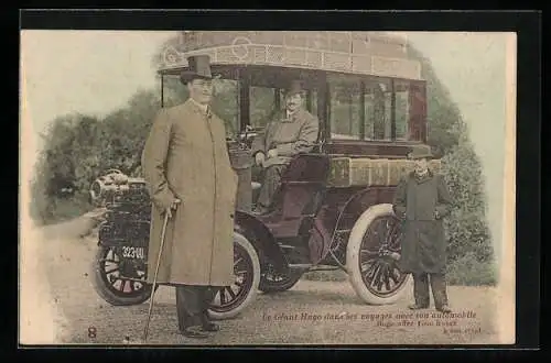 AK Le Géant Hugo dans des voyages avec son automobile