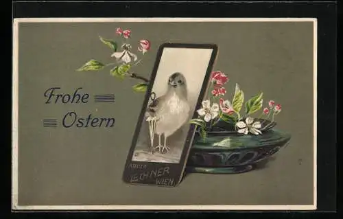 AK Osterküken-Portrait auf einer Carte-de-Visite