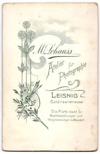 Fotografie M. Lohauss, Leisnig, Colditzerstrasse, Portrait von zwei sitzenden Frauen in dunkler Kleidung