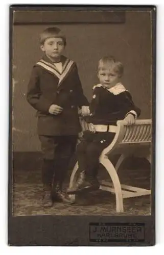 Fotografie J. Mürnseer, Karlsruhe, Kinder in Matrosenanzügen