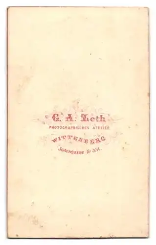 Fotografie G. A. Leth, Wittenberg, Jüdengasse 351, Elegante Dame in Kleid mit Reifrock