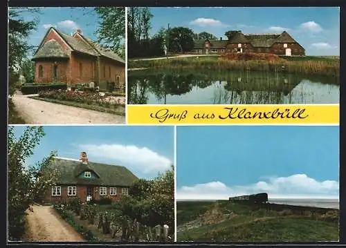 AK Klanxbüll /Nordfriesland, Kirche, Gebäudeansicht, Eisenbahn