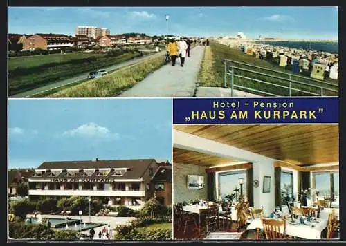 AK Büsum, Nordseebad, Hotel-Pension Haus am Kurpark, Seeschwalbenweg 12, Innenansicht, Strandpromenade