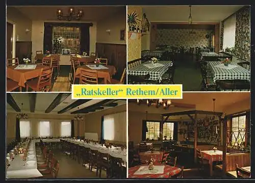 AK Rethem /Aller, Hotel-Restaurant Ratskeller, Mühlenstrasse 2, Innenansichten