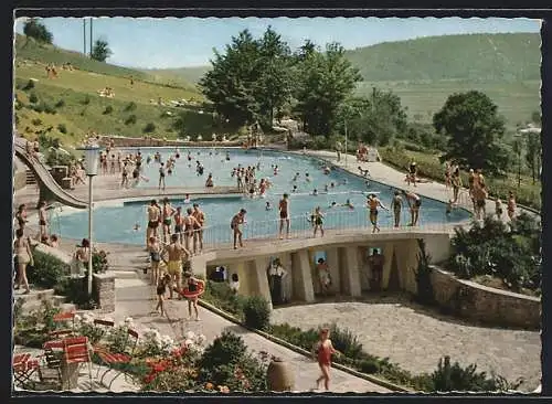 AK Bad Kissingen, Blick in das Terrassen-Schwimmbad