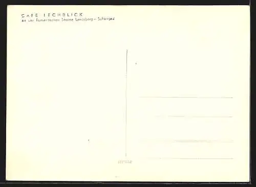 AK Schongau, Cafe Lechberg an der Strasse Landsberg-Schongau, Innenansicht
