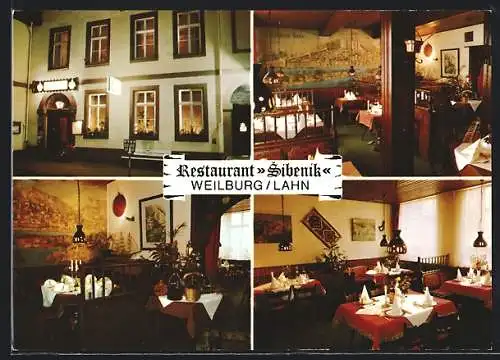 AK Weilburg /Lahn, Restaurant Sibenik bei Nacht, Am Marktplatz 10, Innenansichten