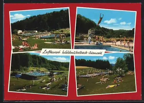 AK Waldmichelbach /Odenwald, Waldschwimmbad, Mehrfachansicht