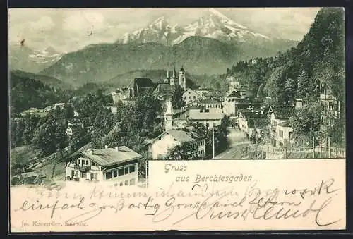 AK Berchtesgaden, Ortsansicht mit Bergpanorama