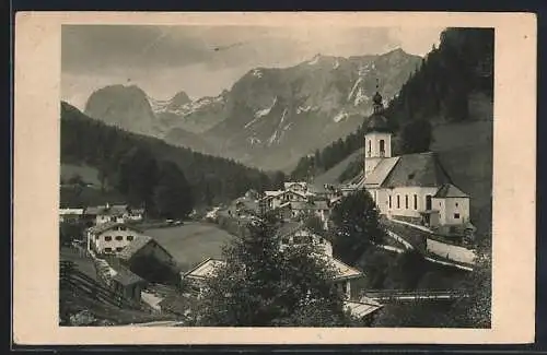 AK Ramsau / Berchtesgaden, Ortsansicht aus der Vogelschau