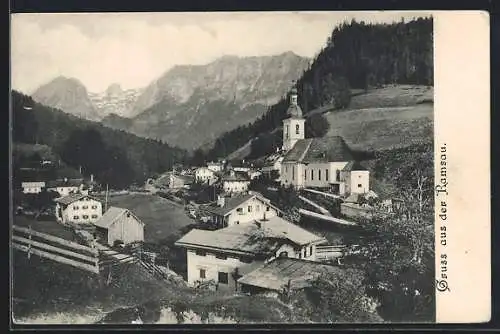 AK Ramsau / Berchtesgaden, Ortsansicht aus der Vogelschau