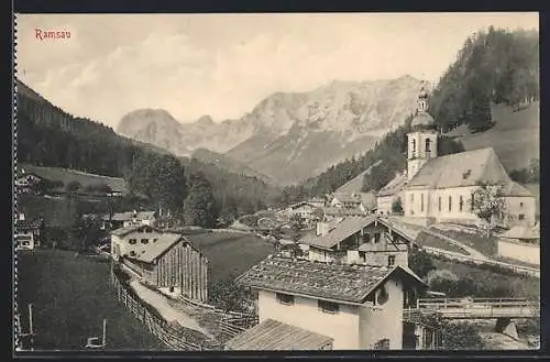 AK Ramsau / Berchtesgaden, Ortsansicht aus der Vogelschau