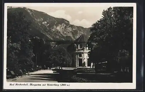 AK Bad Reichenhall, Kurgarten mit Untersberg