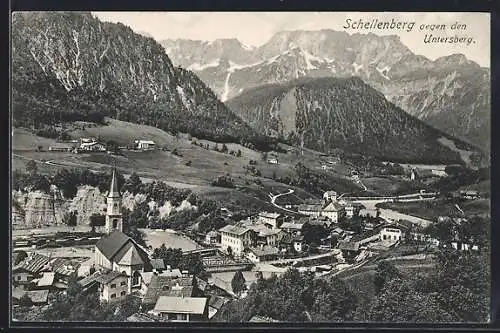 AK Schellenberg / Berchtesgaden, Panorama mit Untersberg