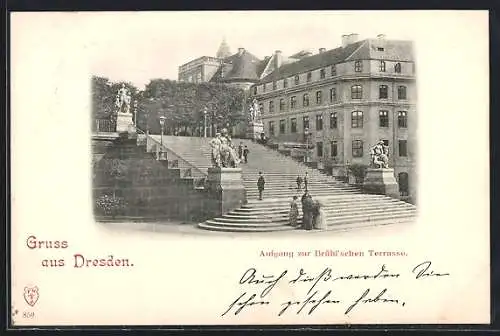 AK Dresden, Aufgang zur Brühl`schen Terrasse