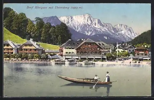 AK Königsee / Berchtesgaden, Uferpartie mit Untersberg