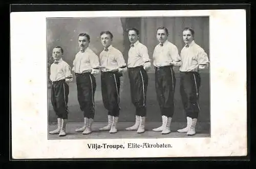 AK Akrobaten Vilja-Truppe, Portrait auf der Bühne