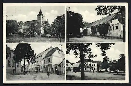 AK Choustník, Die Kirche, Ortspartien