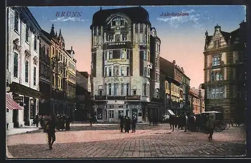 AK Brünn, Hotel Margaretenhof am Jakobsplatz