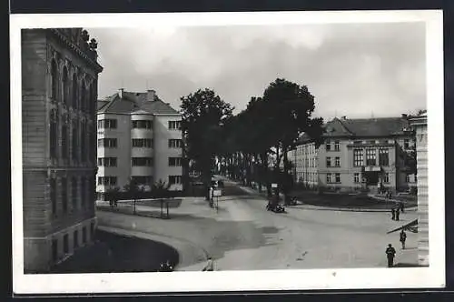 AK Wischau / Vyskov, Strasse vor der Bezirksbehörde