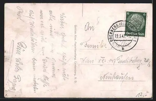 AK Lundenburg, Hermann Göringstrasse mit Geschäften