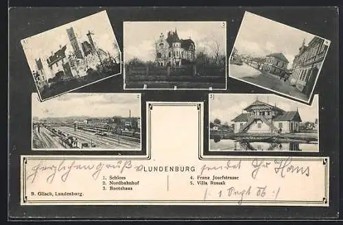 AK Breclava, Zamek, Villa Rossak, Lodarna, Nadrazi