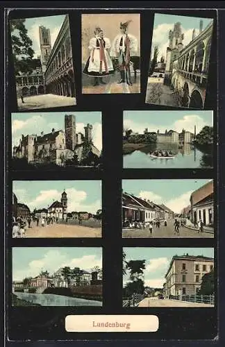 AK Breclava, Kostel, Partie, Zamek, Ulice