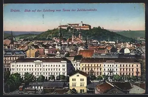 AK Brünn / Brno, Blick auf den Spielberg vom Turme der Jubiläumskirche