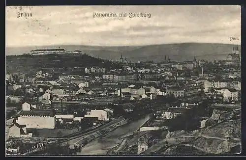 AK Brünn / Brno, Panorama mit Spielberg