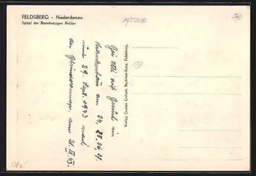 AK Feldsberg /Niederdonau, Spital der Barmherzigen Brüder