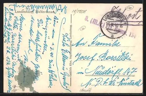 AK Lundenburg, Strassenpartie im Stadtkern