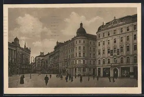 AK Brünn, Freiheitsplatz, Blick nach der Masaryk-Strasse