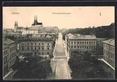 AK Brünn, Blick in die Elisabeth-Strasse