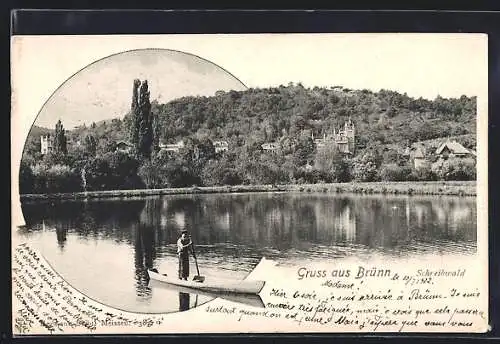 AK Brünn, Schreibwald mit Ruderboot