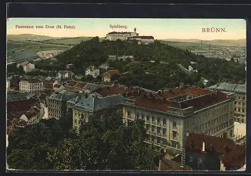 AK Brünn / Brno, Panorama vom Dom St. Peter mit Spielberg