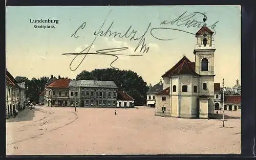 AK Lundenburg, Partie auf dem Stadtplatz