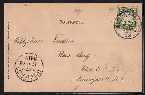 AK Nürnberg, Ansicht des Frauenthors mit Wappen