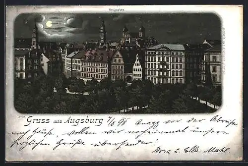 Lithographie Augsburg, Königsplatz