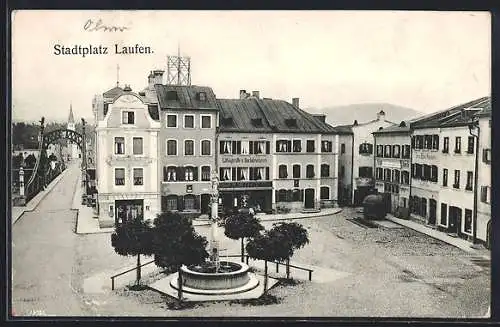 AK Laufen / Obb., Stadtplatz mit Druckerei