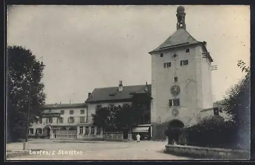 AK Laufen /S., Stadttor und Café Schmidt