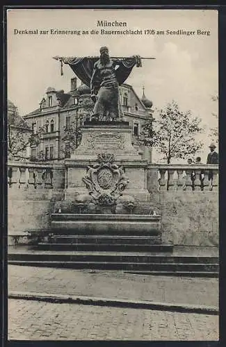 AK München-Sendling, Denkmal zur Erinnerung an die Bauernschlacht 1705 am Sendlinger Berg