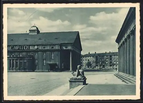 AK Karlsruhe, Platz der SA mit dem Kino Capitol