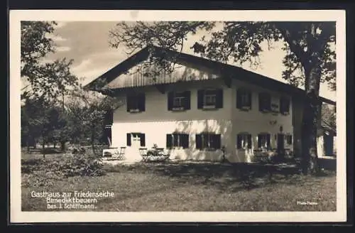 AK Benediktbeuern, Gasthaus zur Friedenseiche v. J. Schöffmann