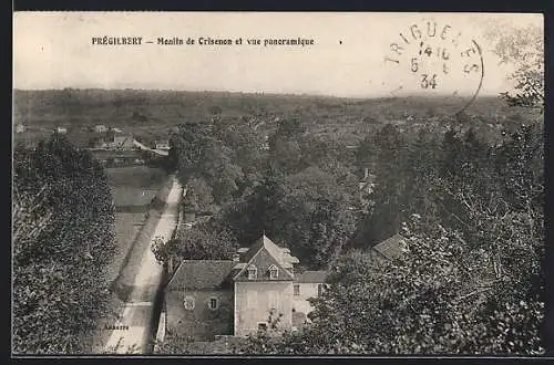 AK Prégilbert, Moulin de Crisenen et vue panoramique