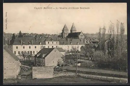 AK Varzy /Nièvre, Le Moulin et l`Ecole Normale