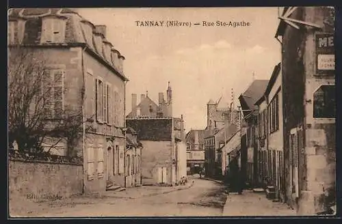 AK Tannay /Nièvre, Rue Ste-Agathe, Strassenpartie