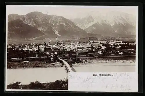 AK Hall / Unterinnthal, Totalansicht aus der Vogelschau